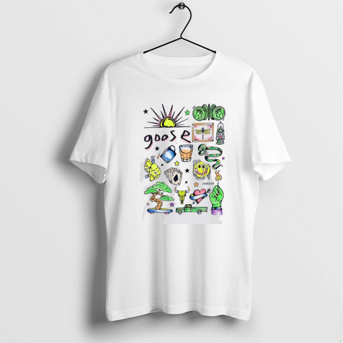 Goose Hand Colored Highlighter T Shirts Tee Premium Apparel